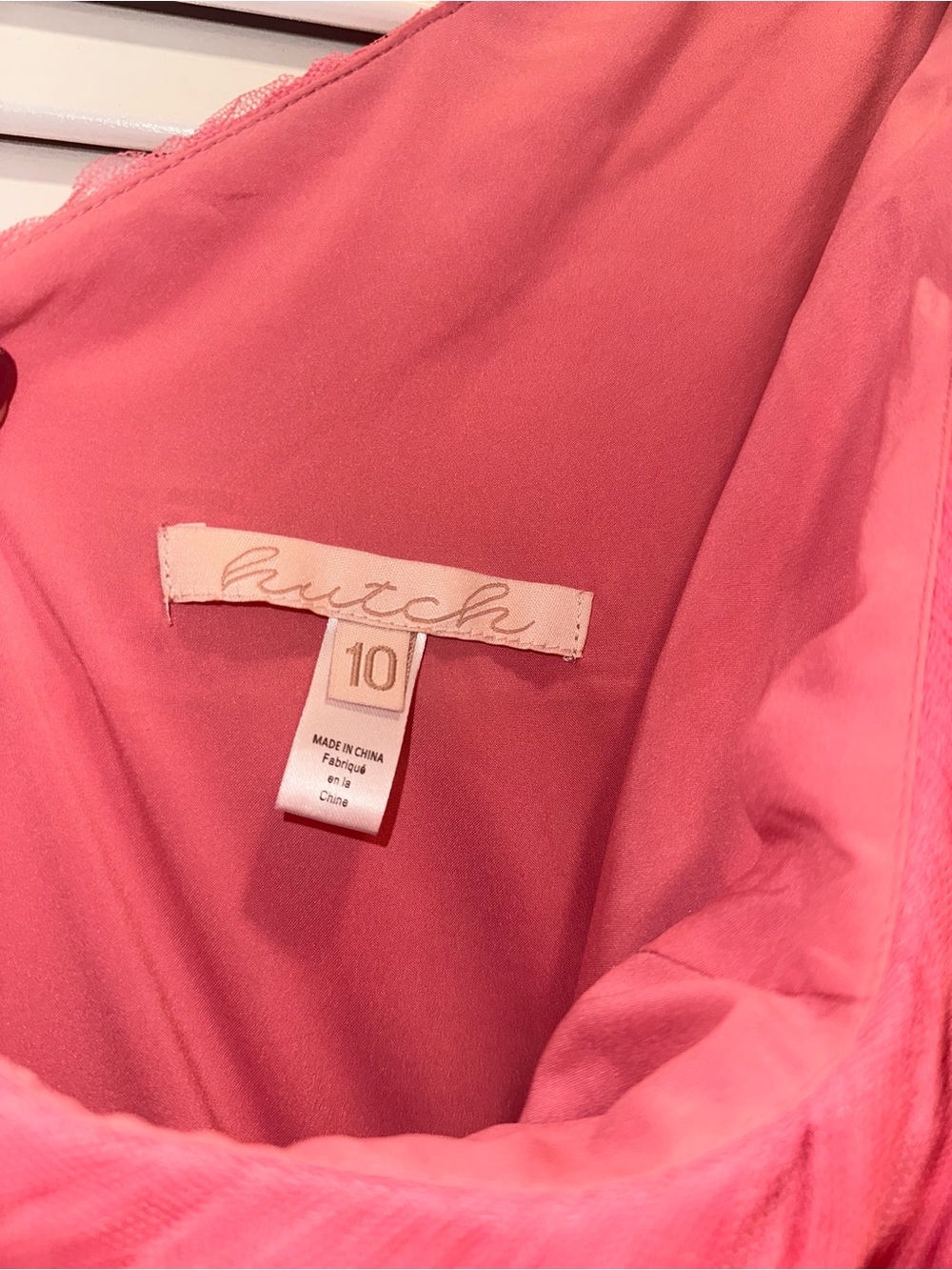 Hutch One-Shoulder Color Block Tulle Pleated Dress in Pink & Red Size 10 - Picture 7 of 7